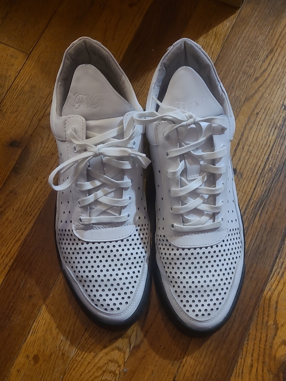 Filling Pieces White Perforated Leather Men's Sneakers